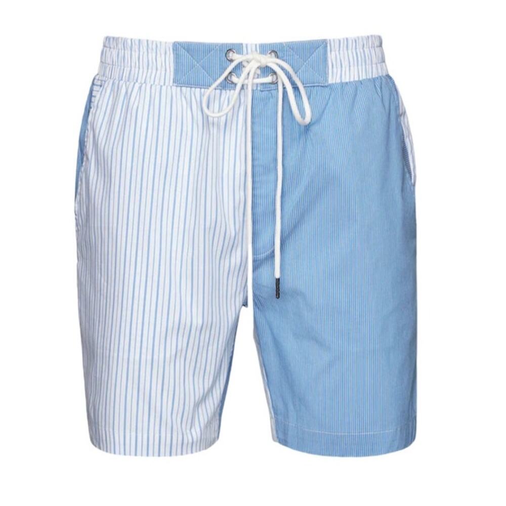 Ser.O.Ya Mens Size XL NEW Ziggy Swim Trunk Shorts in Blue Stripe Combo NWT